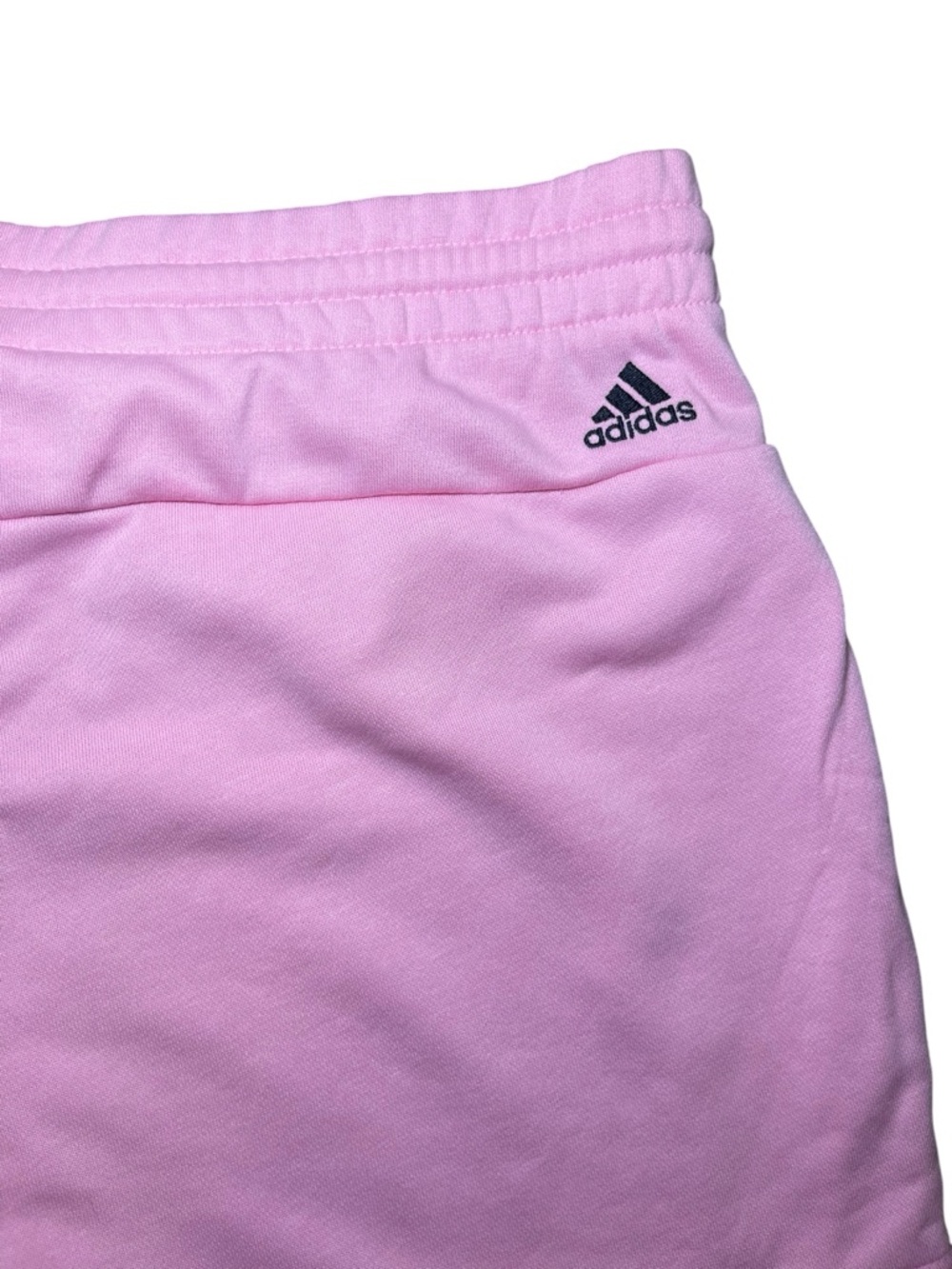 Adidas Women's Essentials Linear French Terry Shorts in Light Pink Size XL - Picture 11 of 13